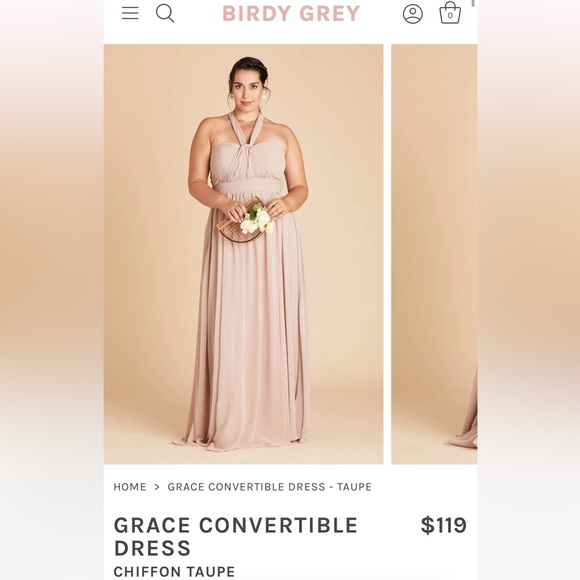 Birdy Grey Convertible dress taupe - Picture 2 of 4